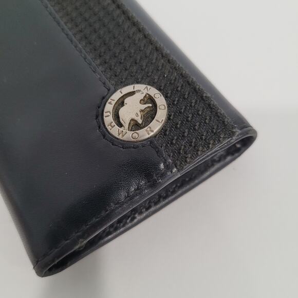 Hunting World Key Case Hooks Holder Wallet Logo Black Trifold Leather Italian - Picture 9 of 9